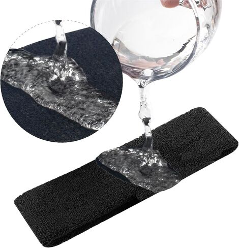 3 Pack Sweatbands Sports Headband for Men & Women - Moisture Wicking Athletic Cotton Terry Cloth Sweatband for Tennis, Basketball, Running, Gym, Working Out in Saudi Arabia