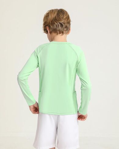 Boys Rash Guard Shirts UPF 50+ Long Sleeve Girls UV Sun Protection Athletic Rash Guard Rashguard Swim Shirt in Saudi Arabia