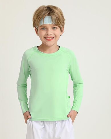 Boys Rash Guard Shirts UPF 50+ Long Sleeve Girls UV Sun Protection Athletic Rash Guard Rashguard Swim Shirt in Saudi Arabia