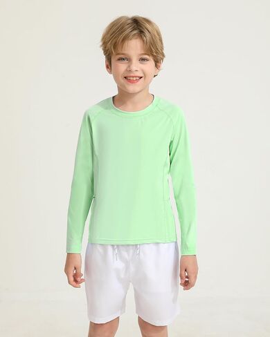 Boys Rash Guard Shirts UPF 50+ Long Sleeve Girls UV Sun Protection Athletic Rash Guard Rashguard Swim Shirt in Saudi Arabia