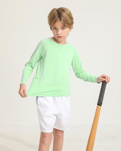 Boys Rash Guard Shirts UPF 50+ Long Sleeve Girls UV Sun Protection Athletic Rash Guard Rashguard Swim Shirt in Saudi Arabia