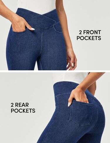 IUGA Capri Jeans for Women Pull On Jeggings for Women Tummy Control Jean Capris Pants Stretchy Denim Pants with Pockets in Saudi Arabia