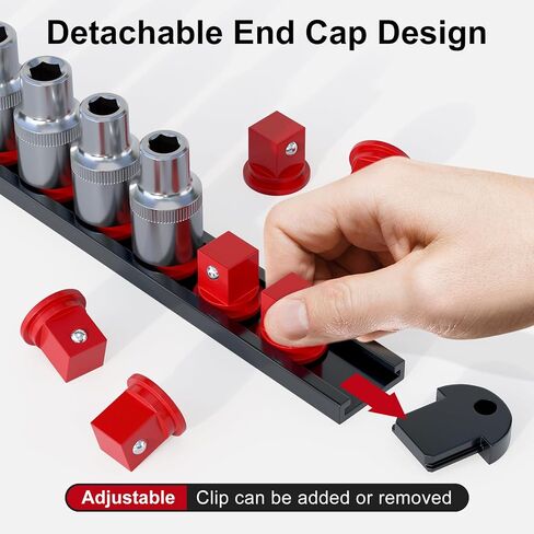FIVEPEARS 6PCS 360° Socket Organizer Twist Lock,3/8 1/4 1/2 Socket Storage Rails, Premium Quality Socket Holders for Tool Box ，Tool Carts，Contains up to 80 Clips (Blue & Red) in Saudi Arabia