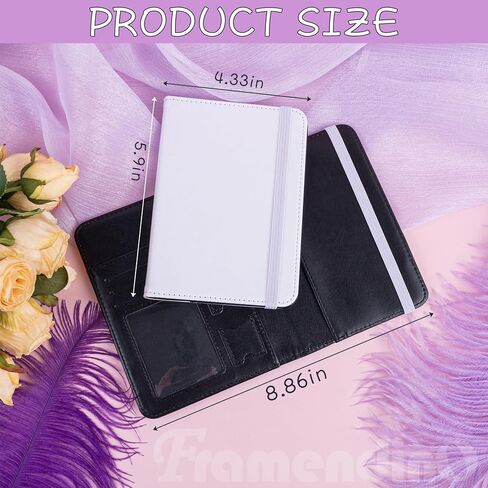 Framendino, 4 Pack Sublimation Passport Holder Cover Leather Blanks Heat Transfer Wallet Black White in Saudi Arabia