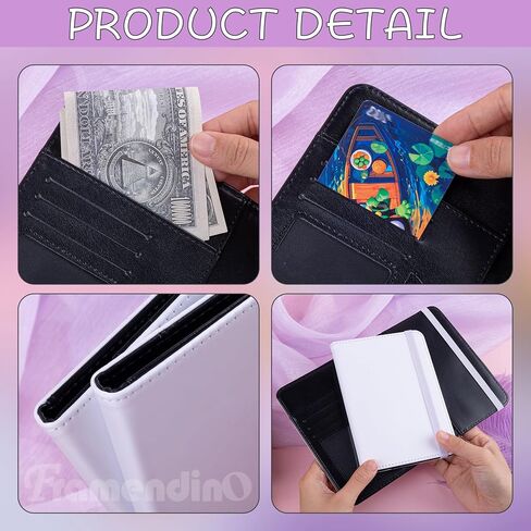 Framendino, 4 Pack Sublimation Passport Holder Cover Leather Blanks Heat Transfer Wallet Black White in Saudi Arabia
