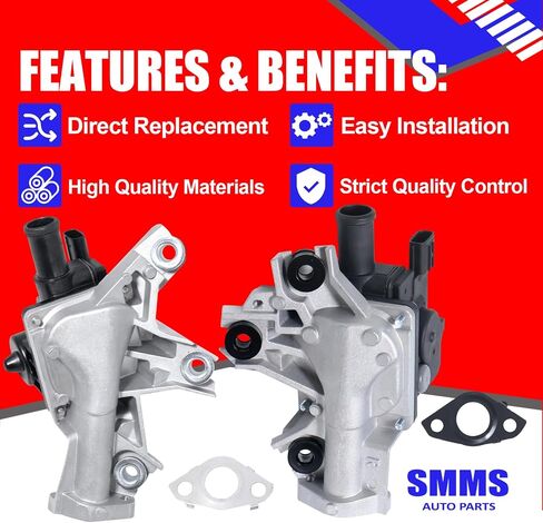 SMMS Set of 2 Secondary Air Injection Check Valves with Gasket, for Toyota, for Lexus GX460, for Sequoia, for Tundra, 2010-2013 V8 4.6L, Right Passenger Side Replaces OE: 911624 + 911607 in Saudi Arabia