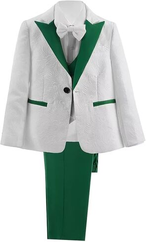Boys 3 Piece Vest Tuxedo Suit Boy's Formal Suit Set Kids Wedding Suits for Boys （ Blazer +Pant +Vest） in Saudi Arabia