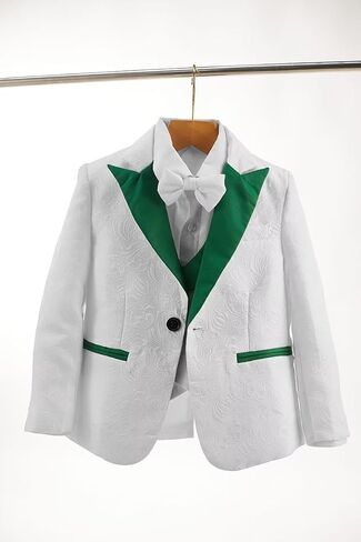 Boys 3 Piece Vest Tuxedo Suit Boy's Formal Suit Set Kids Wedding Suits for Boys （ Blazer +Pant +Vest） in Saudi Arabia