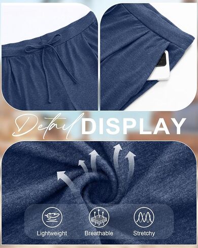 Huukeay 3 Pack Women's Plus Size Capri Pants, Wide Leg Drawstring Elastic Waist Yoga Pants Loose Cropped Trouser with Pockets in Saudi Arabia