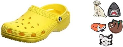Crocs Mens and Womens Classic Clog w/Jibbitz Charms 5-Packs in Saudi Arabia