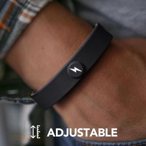 King Will Adjustable Silicone Bracelet for Men 10" Breathable Rubber Wristband Designed with Lighting/Squares, Black/Grey in Saudi Arabia
