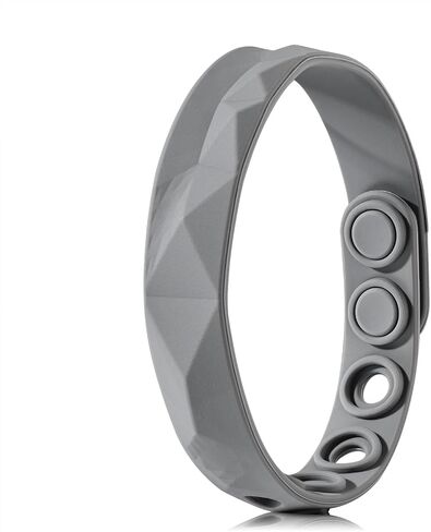 King Will Adjustable Silicone Bracelet for Men 10" Breathable Rubber Wristband Designed with Lighting/Squares, Black/Grey in Saudi Arabia