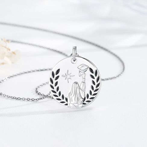Friendship/Graduation/Dove Necklace for Women 925 Sterling Silver Compass Necklace Best Friend Necklace for 2 Inspirational Graduation Birthday Jewelry Gifts for Her Daughter Friend Sister in Saudi Arabia