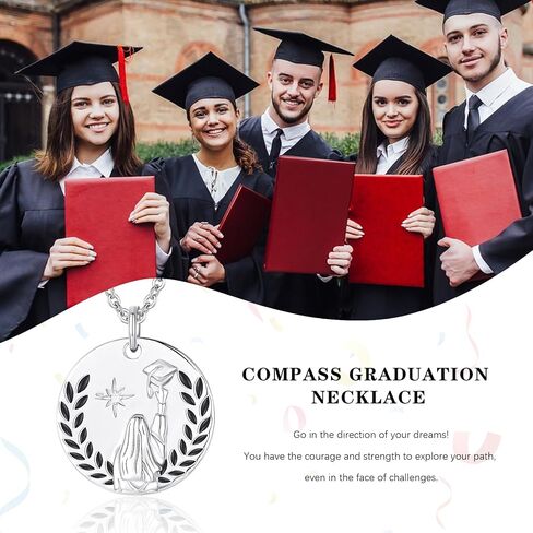 Friendship/Graduation/Dove Necklace for Women 925 Sterling Silver Compass Necklace Best Friend Necklace for 2 Inspirational Graduation Birthday Jewelry Gifts for Her Daughter Friend Sister in Saudi Arabia