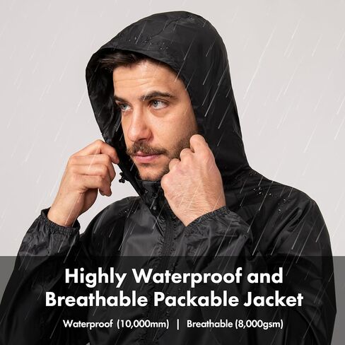 Mac in a Sac Men's Packable Rain Jacket - Origin - Lightweight Waterproof and Breathable Raincoat with Hood in Saudi Arabia