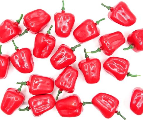 20Pcs Fake Artificial Vegetable Small Lifelike Artificial Faux Green Bell Pepper Party Decor Ornament, Simulation Display Foam Realistic Model for Home Kitchen Themed Tabletop Decor Photography Props in Saudi Arabia