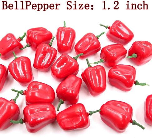 20Pcs Fake Artificial Vegetable Small Lifelike Artificial Faux Green Bell Pepper Party Decor Ornament, Simulation Display Foam Realistic Model for Home Kitchen Themed Tabletop Decor Photography Props in Saudi Arabia