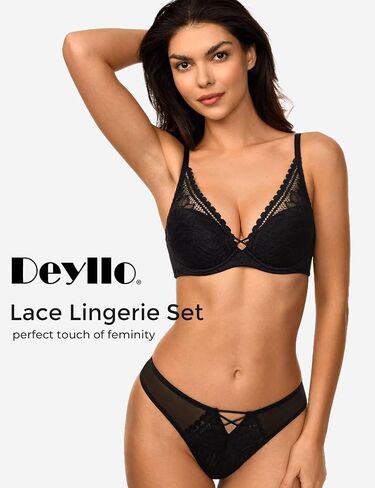 Deyllo Sexy underwire حمالة صدر الدانتيل غير مبطنة مع جمال جمال المرأة في الخصر الجمال الداخلي للملابس الداخلية in Kuwait