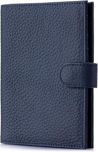 Genuine Leather Travel Passport Holder, Ultra-Thin Passport Book Holder With Cash Compartment and Zipped Coin Pocket, Passport holders suitable for international travel (Denim blue) in Saudi Arabia