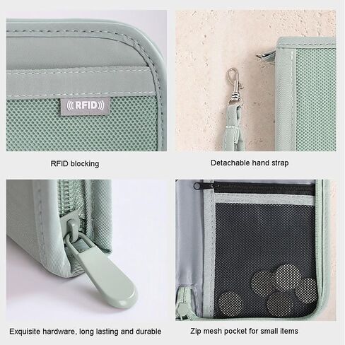 Passport Wallet,Multi-Function RFID Blocking Passport Holder, Document Organiser, Waterproof Family Travel Wallet Card Organiser for Men Women (Grey) in Saudi Arabia