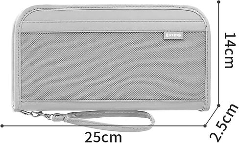 Passport Wallet,Multi-Function RFID Blocking Passport Holder, Document Organiser, Waterproof Family Travel Wallet Card Organiser for Men Women (Grey) in Saudi Arabia