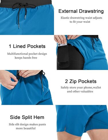 Men's Gym Shorts 5 Inch Lightweight Athletic Quick Dry Workout 2 in 1 Shorts Mesh Running Athletic Shorts Hiking in Saudi Arabia