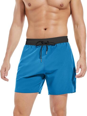 Men's Gym Shorts 5 Inch Lightweight Athletic Quick Dry Workout 2 in 1 Shorts Mesh Running Athletic Shorts Hiking in Saudi Arabia