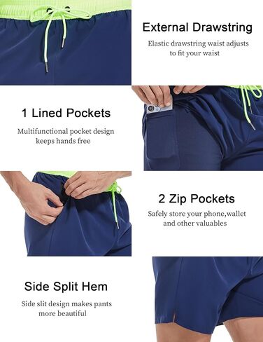 Men's Gym Shorts 5 Inch Lightweight Athletic Quick Dry Workout 2 in 1 Shorts Mesh Running Athletic Shorts Hiking in Saudi Arabia