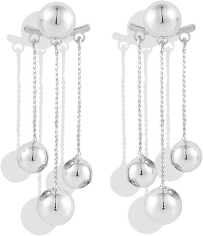 Gold Ball Earrings Dangling for Women Gold Ball Beads Earrings Gold Long Dangle Earrings Chain Jewelry Gifts in Saudi Arabia