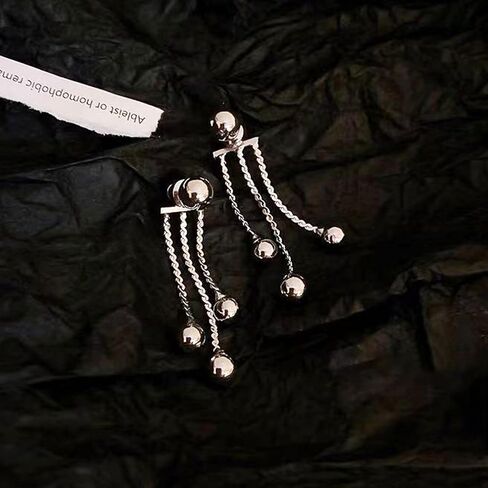 Gold Ball Earrings Dangling for Women Gold Ball Beads Earrings Gold Long Dangle Earrings Chain Jewelry Gifts in Saudi Arabia