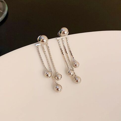 Gold Ball Earrings Dangling for Women Gold Ball Beads Earrings Gold Long Dangle Earrings Chain Jewelry Gifts in Saudi Arabia