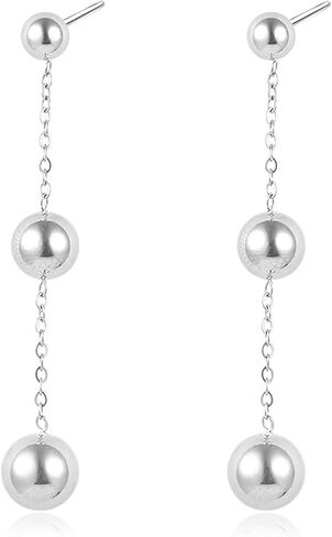 Gold Ball Earrings Dangling for Women Gold Ball Beads Earrings Gold Long Dangle Earrings Chain Jewelry Gifts in Saudi Arabia