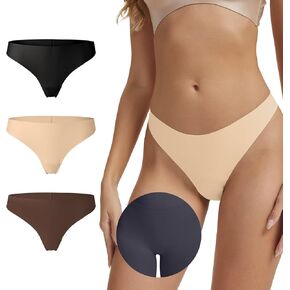 3 حزمة Cover Cover Thongs Seamless No Show Camel Costeler Hider Woyer for Women