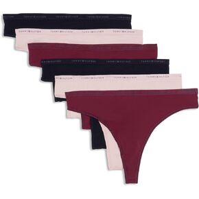 Tommy Hilfiger Women's Logo Waistband Micro Thong 6 Pack