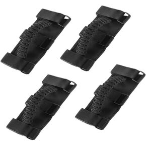 Handles Grab for Jeep, 4 Pack Roll Bar Grab Handles with Metal Buckle Paracord Grip Compatible with Jeep Wrangler 1955-2024 JT JL JK TJ CJ YJ & Gladiator, Fit 2-4Inches Diameter Roll Bar