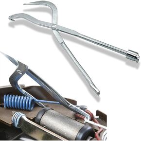 Car Brake Spring Pliers, Heat-treated Carbon Steel Drum Brake Shoe Return Spring Installation Disassemble Tools, Repair and Modification Accessories, Universal for Most Cars (Silver)