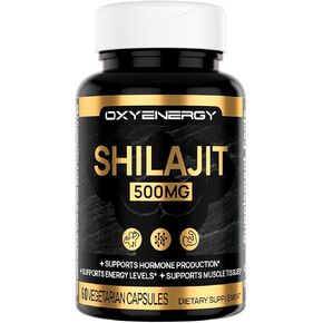 OxyEnergy Shilajit for Men,30:1 Extract Strength,Maximum Potency Authentic Himalayan Shilajit,Immune Support, Energy & Cognition,60 Vegan Capsules,30 Days Supply