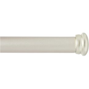 Nicole Miller New York Patio Country Mod Cap Indoor Outdoor Dual-Mount Curtain Rod & Finial Set ، Mount Mount & Wall Mount ، مقاومة للصدأ ، نيكل مصقول ، قابلة للتعديل 84 "-160"
