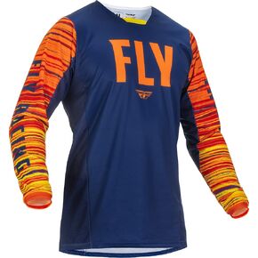 Fly Racing 2022 Adult Kinetic Wave Jersey (Navy/Orange, X-Large)