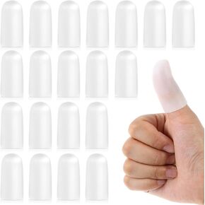 20Pcs Gel Finger Cots Silicone Protectors Fingertips Protection Thumb Protector for Trigger Finger Arthritis Pain Relief
