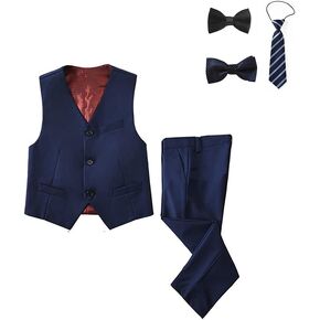 Boys Formal 5 Piece Suit Vest Pants Set