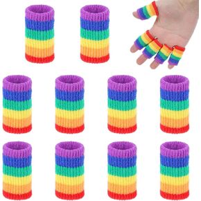Crochet Finger Guard, 10 PCS Finger Covers Compression Finger Sleeves Elastic Knitting Finger Protector Breathable Protectors Sport Arthritis Swelling Cushion for Writing