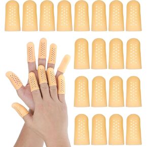 20 Pcs Silicone Finger Sleeve, Silicone Finger Cots, with Air Holes, Breathable Thumb Covers, Wounds, Cuts, Anti Picking, Cracking