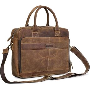 Leather Laptop Bag for Men Briefcase Satchel and Women for Office Work, College, Gifting, Travel with Mens Shoulder Bags