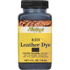 Fiebing's Leather Dye 4oz Black - Alcohol Based penetrating & Permanent Leather dye