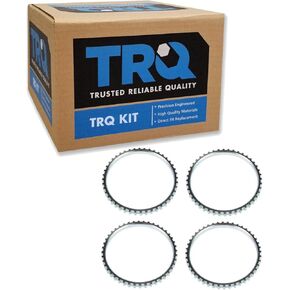 TRQ Front & Rear ABS Tone Ring Kit Set Compatible with 01-08 Ford Escape Mariner Hybrid 4WD 4x4