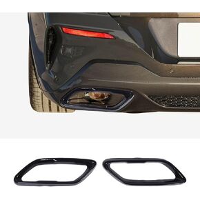 Stainless Steel Pipe Throat Exhaust Outputs Tail Frame Trim Cover For BMW 8 Series G14 G15 2021 (2-door) Exterior Accessories Exhaust Tailpipe Decoration Frame Cover Trims (Black)