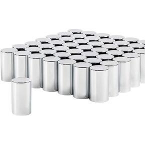 United Pacific 10568Cb - Wheel Lug Nut Cover Set - 33Mm X 3-1/2" Chrome Plastic Cylinder Nut Cover - Push-On (60 Pack)