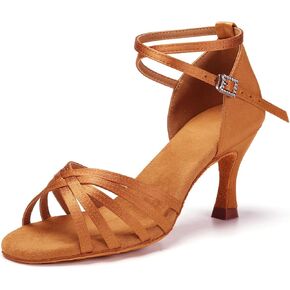 Women's Professional Ballroom Dance Shoes Latin Salsa Shoes for Women Dancing Performance Heels,Model EM213
