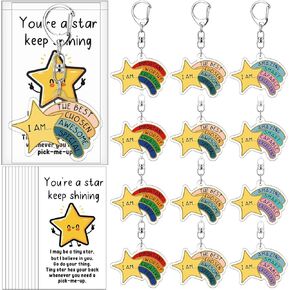 Henoyso Inspirational Star Keychain Bulk أنت سلاسل مفاتيح النجوم هدايا الطلاب من المعلمين من المعلمين